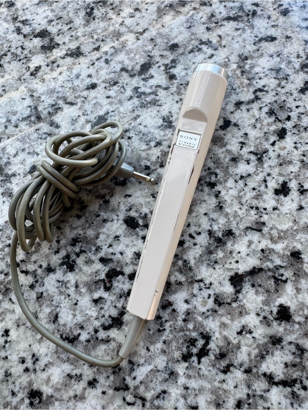 Sony Beige Handheld Wired Microphone with 3.5mm Plug
